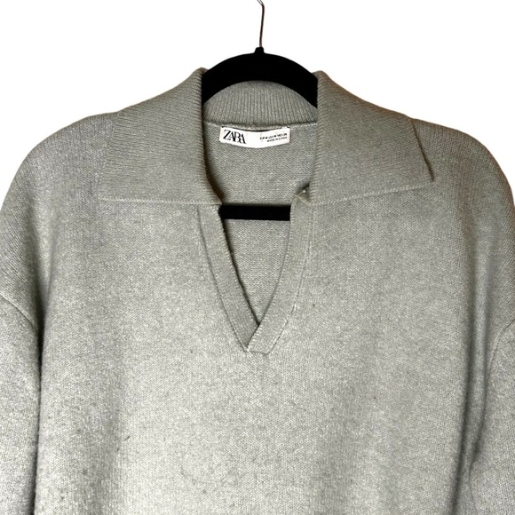 Zara Women's Cropped Polo Collar Knit Sweater- Size Medium - Picture 5 of 11